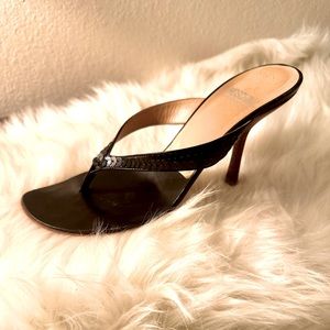 Black sequin strappy heals made Italy 🖤